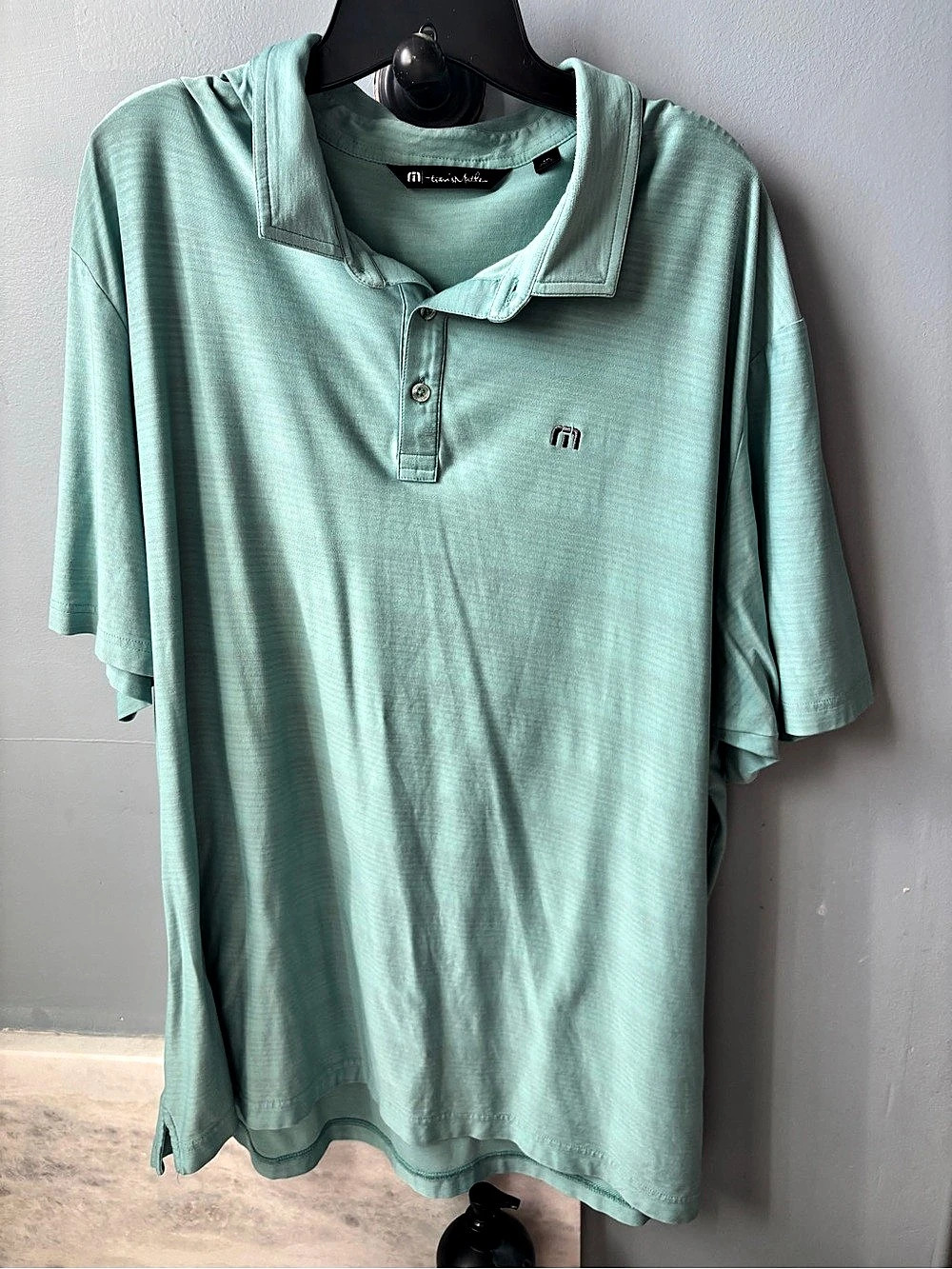 TravisMathew Polo Men’s XXL Mint Green Seafoam Golf Shirt Stretch Performance